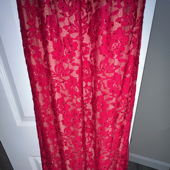 Jovani Red Lace Prom Dress - Picture 6 of 10